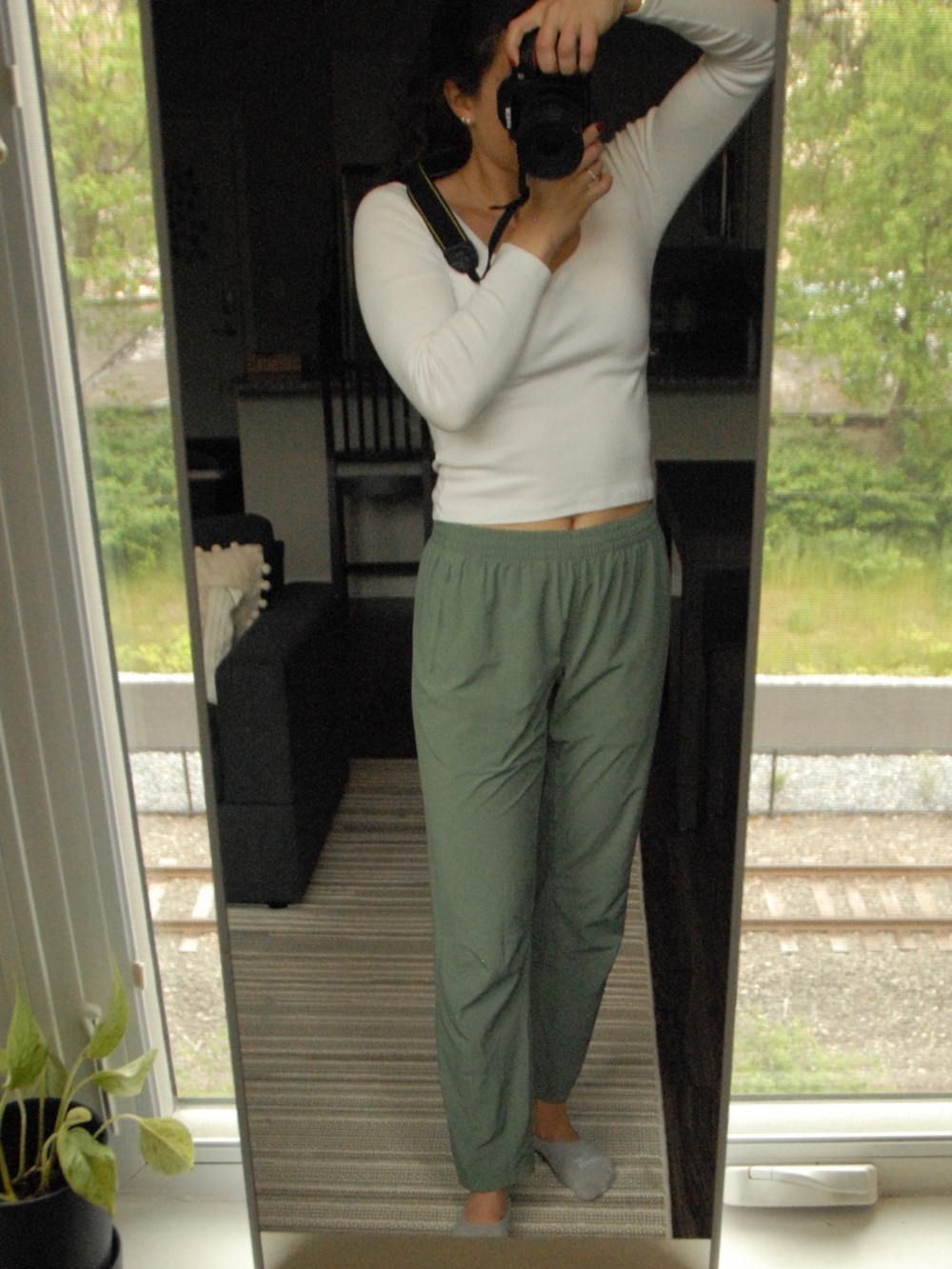 Outdoor Voices Olive Green Lightweight Pants
